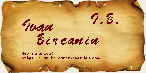 Ivan Birčanin vizit kartica